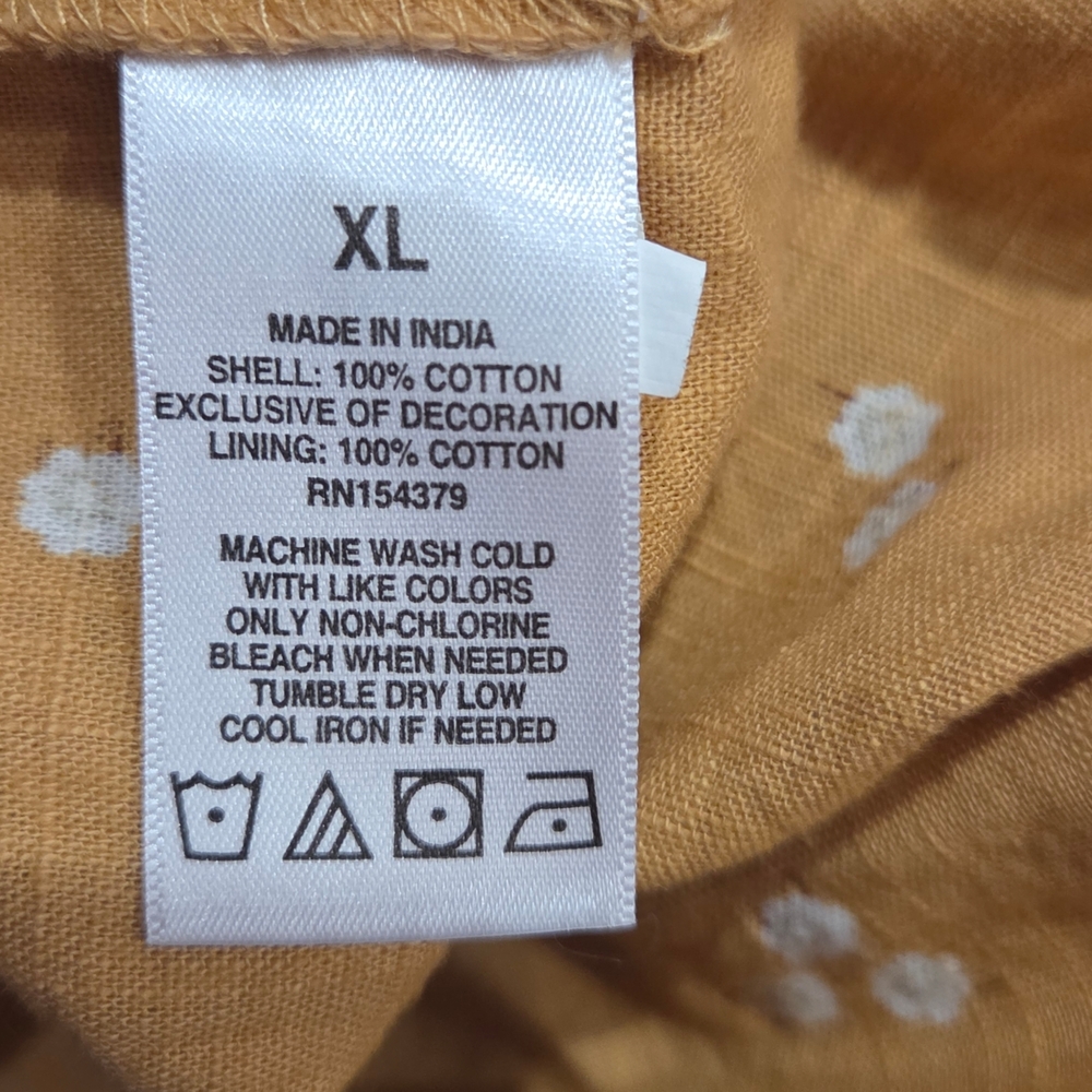 Aeropostale Mustard Floral Spaghetti Strap Tiered Dress - Picture 5 of 5